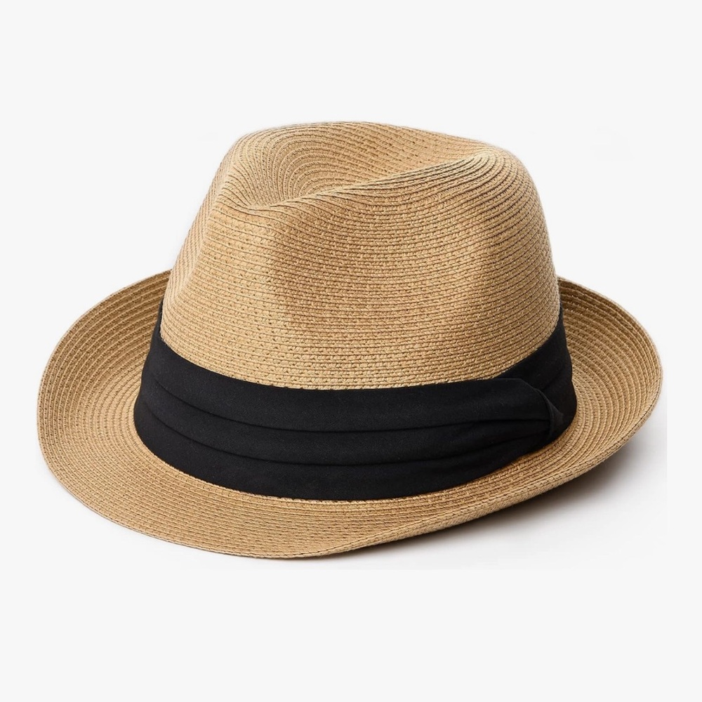 Elegant Tan Fedora with Black Band - Picture 2 of 4